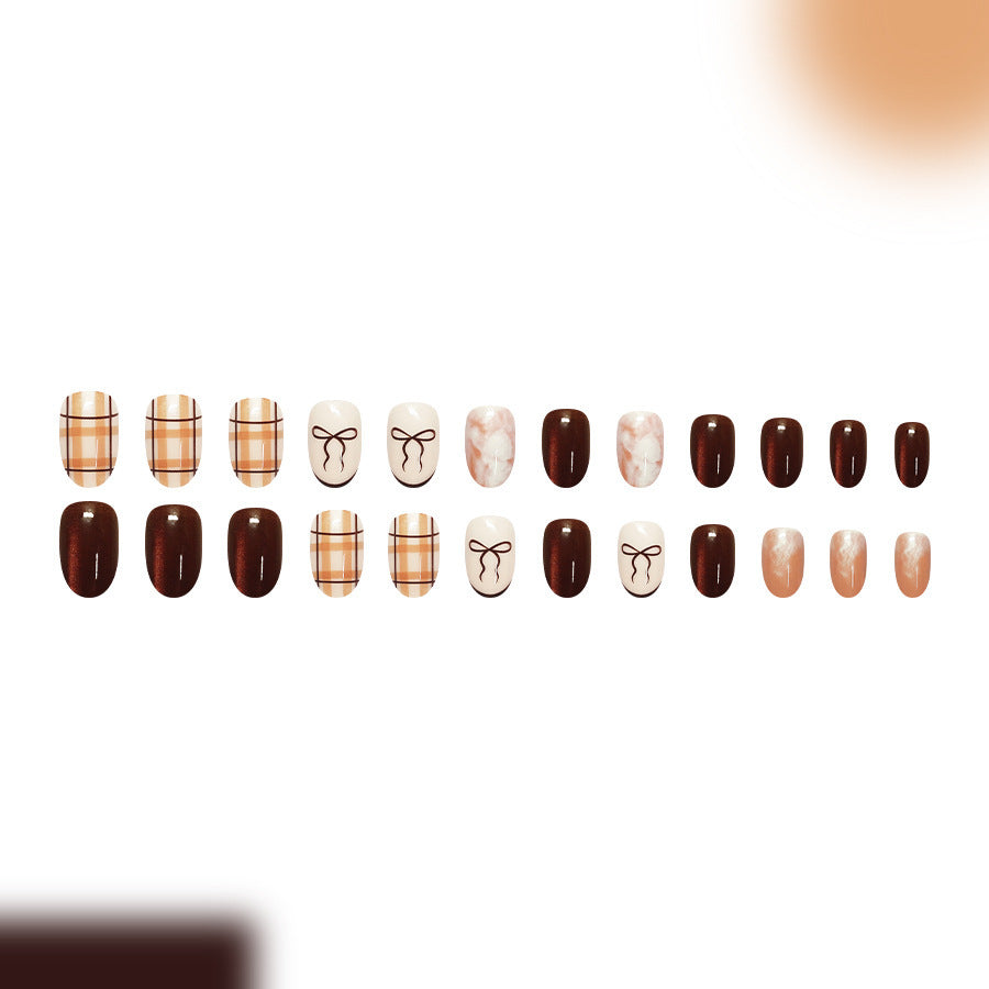 Chic Patterned Press-On Nail Set Bowlift