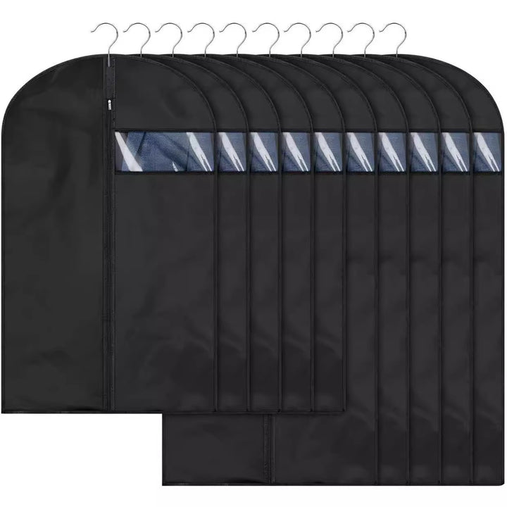 Long Travel Garment Bag for Suits and Coats with Clear Viewing Window and Full-Length Zipper Bowlift