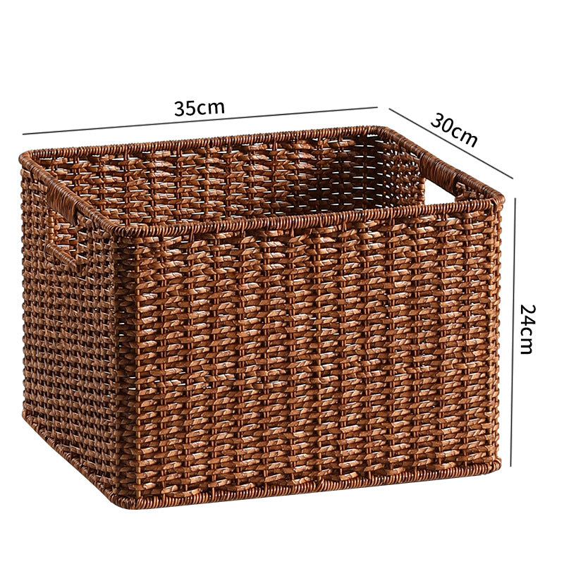 Handwoven Storage Basket with Built-in Handles Bowlift