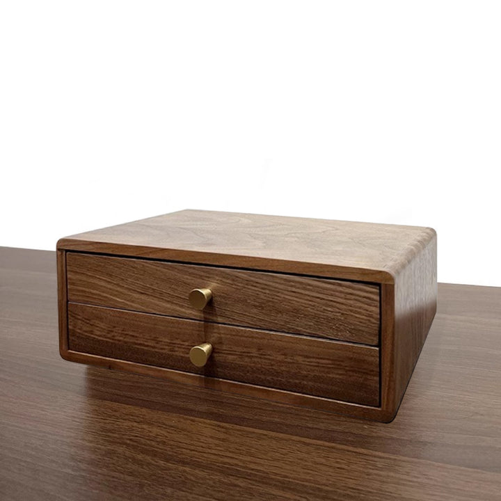 Wooden Jewelry Storage Box with Dual Drawers Bowlift
