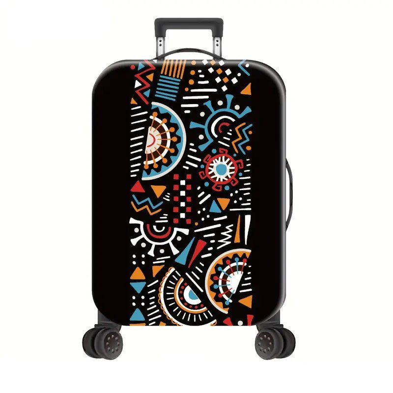 Unisex Hard Shell Suitcase with Creative Geometric Pattern Bowlift
