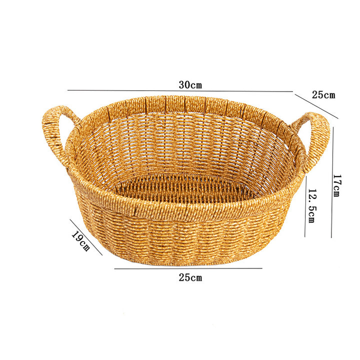 Handwoven Oval Storage Basket Bowlift
