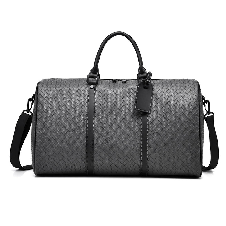 Woven Faux Leather Travel Duffel Bag Bowlift