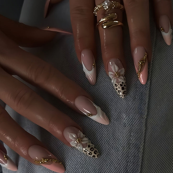 Exotic Floral and Animal Print Press-On Nail Extensions Bowlift