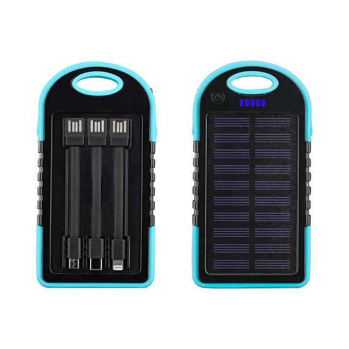 Portable Solar Power Bank with Integrated Cable Management and Fast Charging Function Bowlift