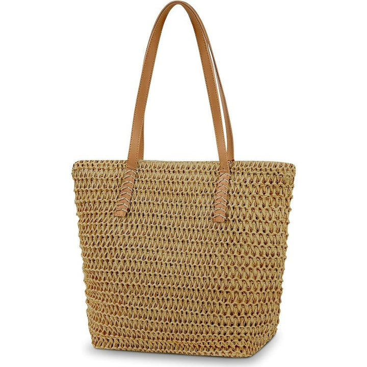 Handmade basket bag with elegant leather handle Bowlift