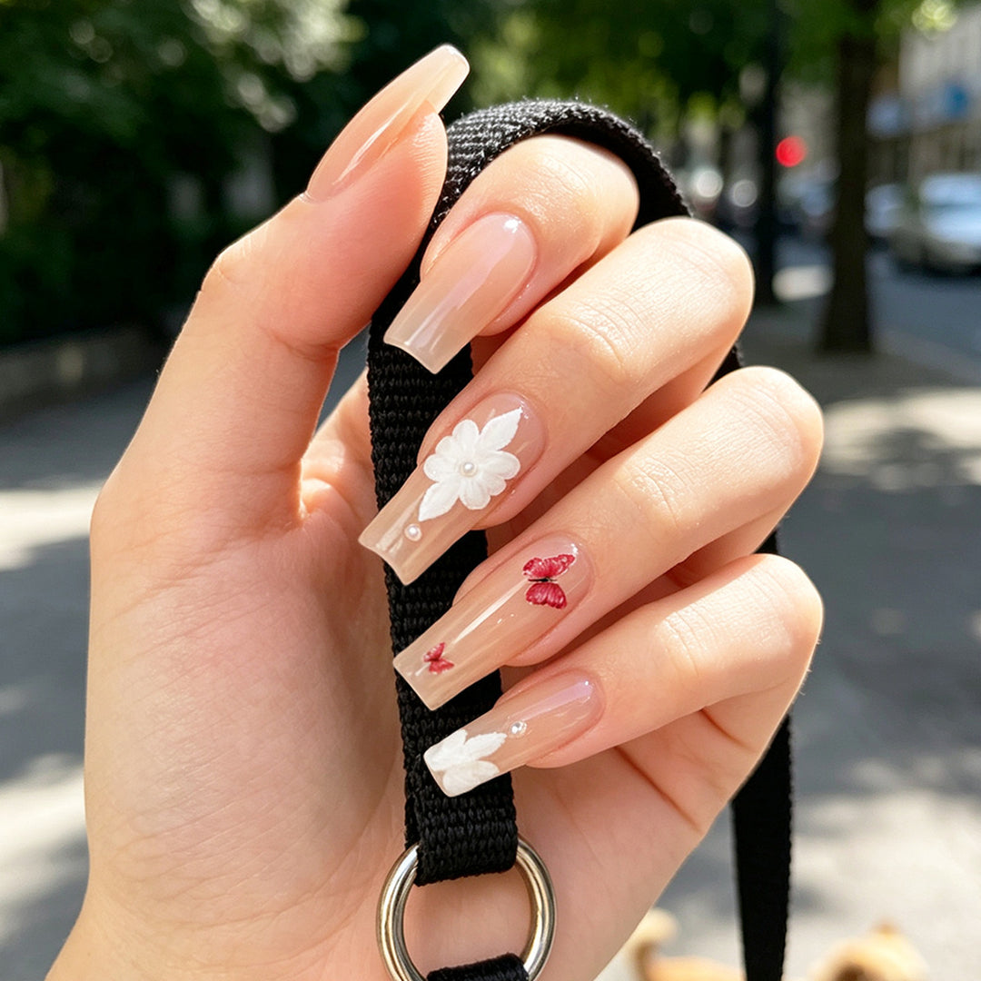 Decorative Floral Press-On Nails Bowlift 1789086044