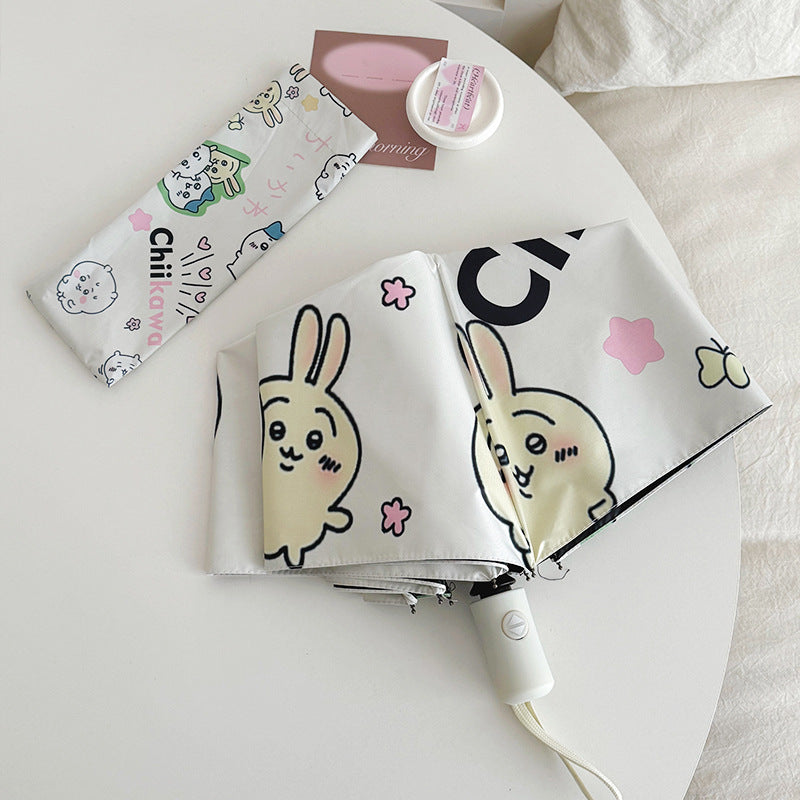Women's Foldable Umbrella with Cute Cartoon Designs Bowlift