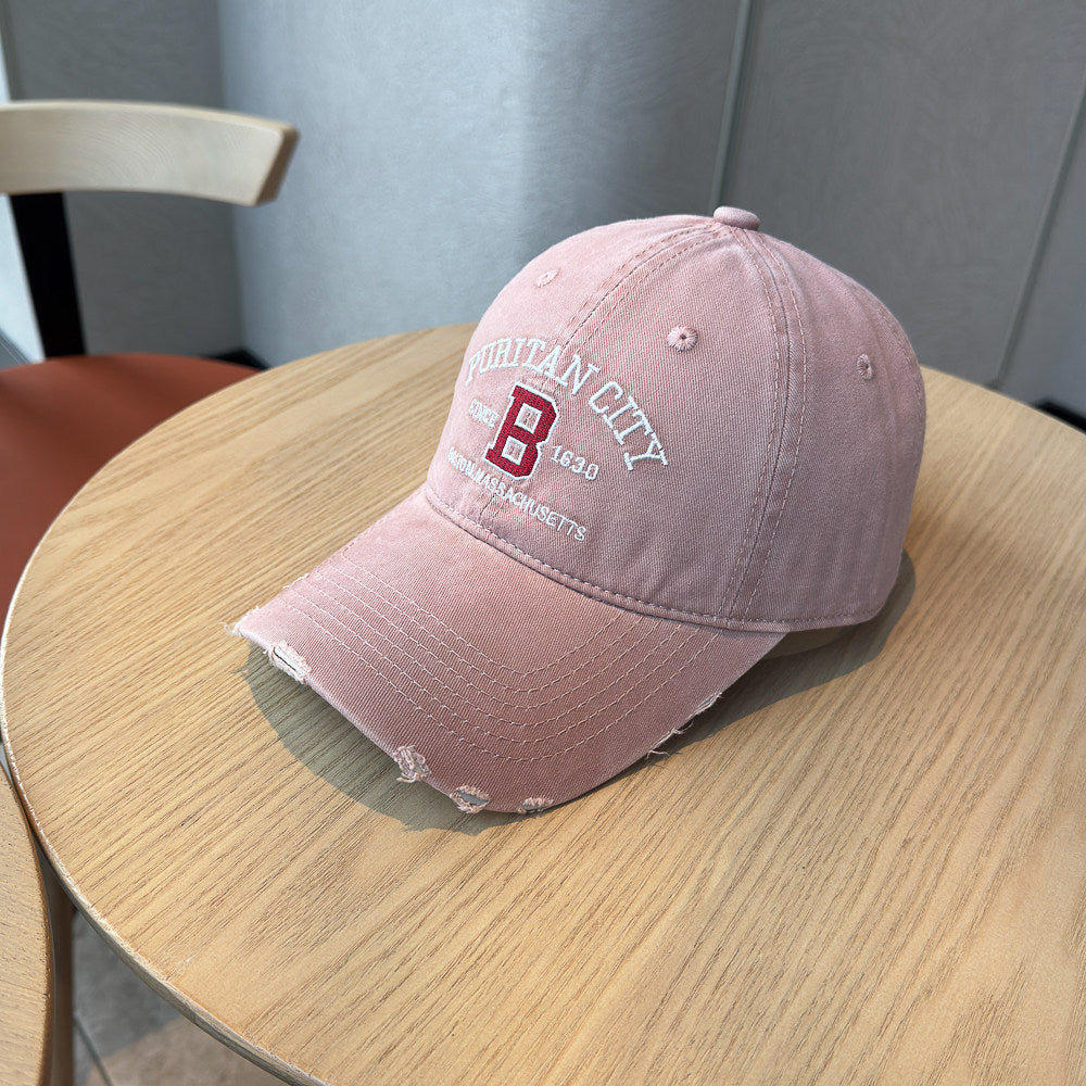 Men's Distressed Cotton Baseball Cap Bowlift 1784270269