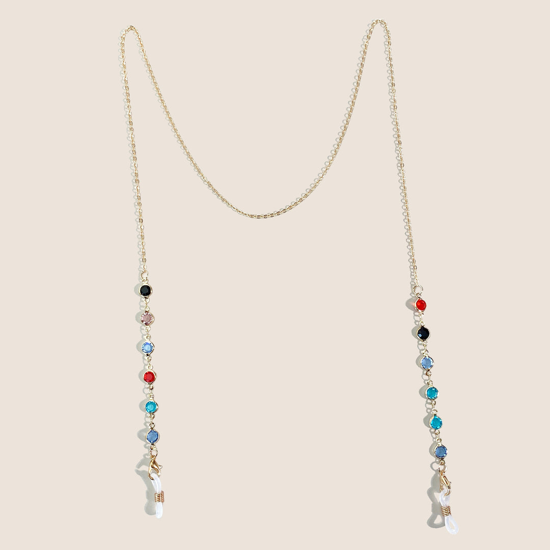 Decorative Colorful Crystal Eyewear Chain Bowlift