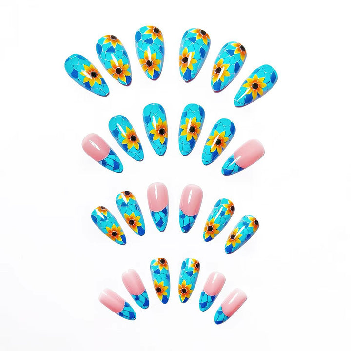 Artificial nails in creative mosaic design Bowlift
