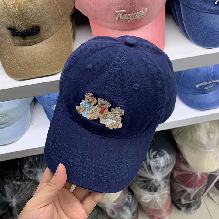 Women's Casual Embroidered Teddy Bear Baseball Cap Bowlift