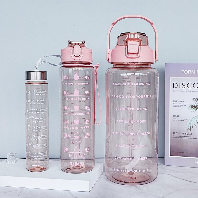 Women's Water Bottle with Motivational Print Bowlift