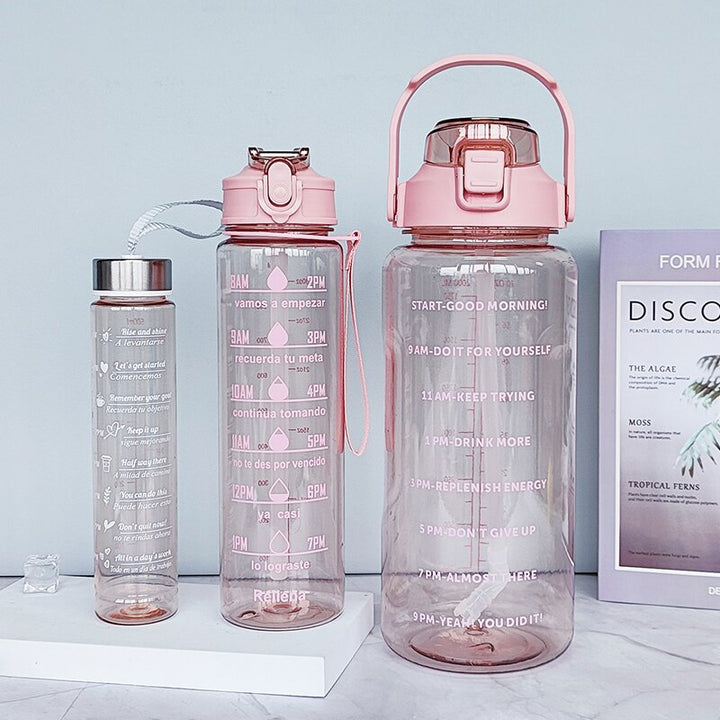 Women's Water Bottle with Motivational Print Bowlift