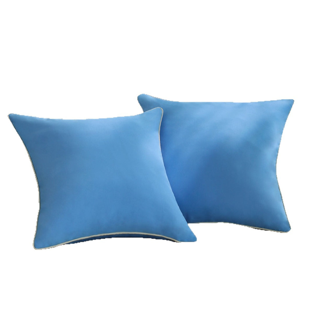 Square elegant microvelours cushion cover with fine piping and concealed zipper Bowlift
