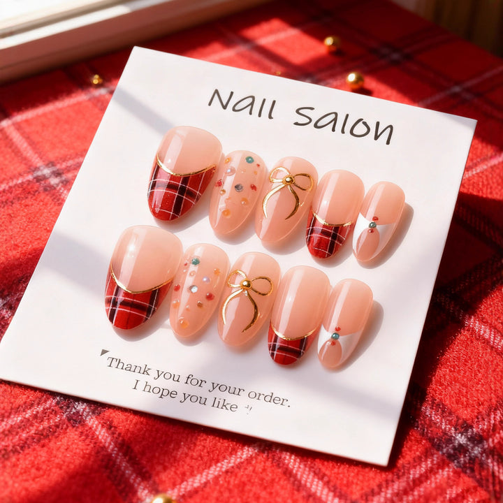 Exclusive artificial nails with festive design Bowlift