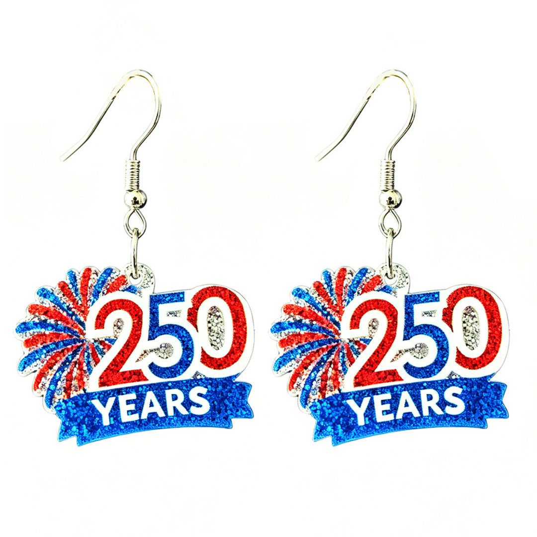 Ladies nan glittering bow earrings with stud closure and star stripe motif Bowlift