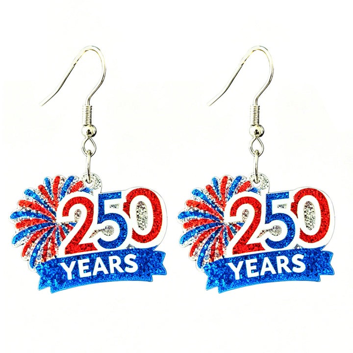 Ladies nan glittering bow earrings with stud closure and star stripe motif Bowlift