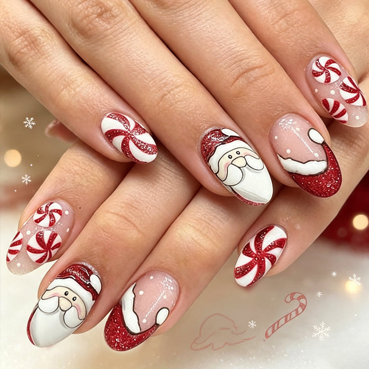 Holiday-Themed Press-On Nail Art Set Bowlift