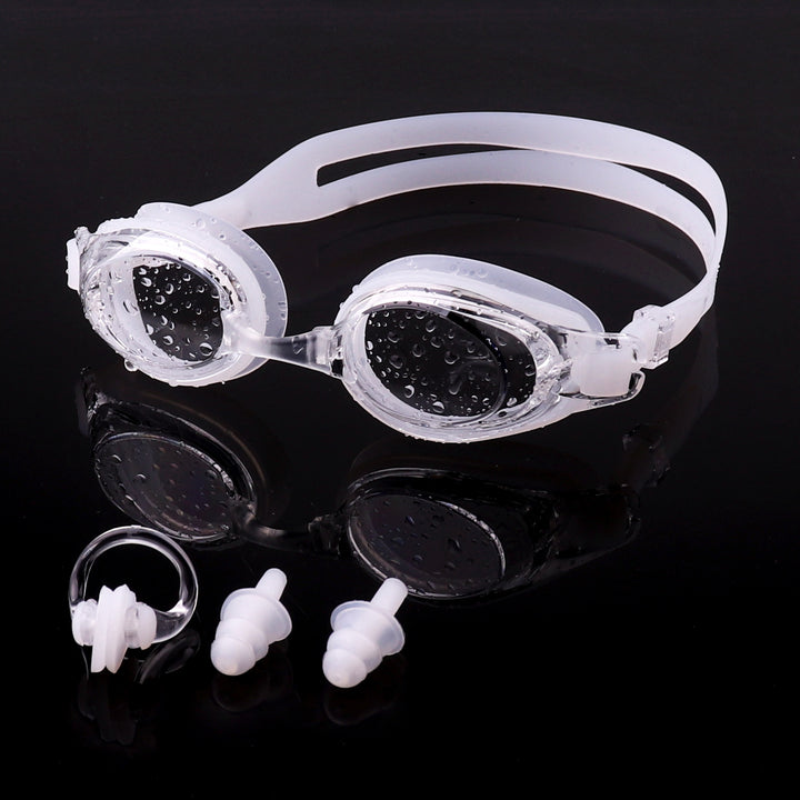 Swimming goggles with integrated ear protection and anti-fog Bowlift