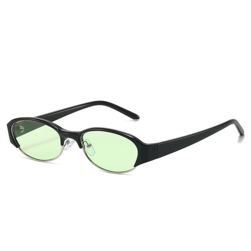 Vintage-Inspired Slim Oval Sunglasses Bowlift