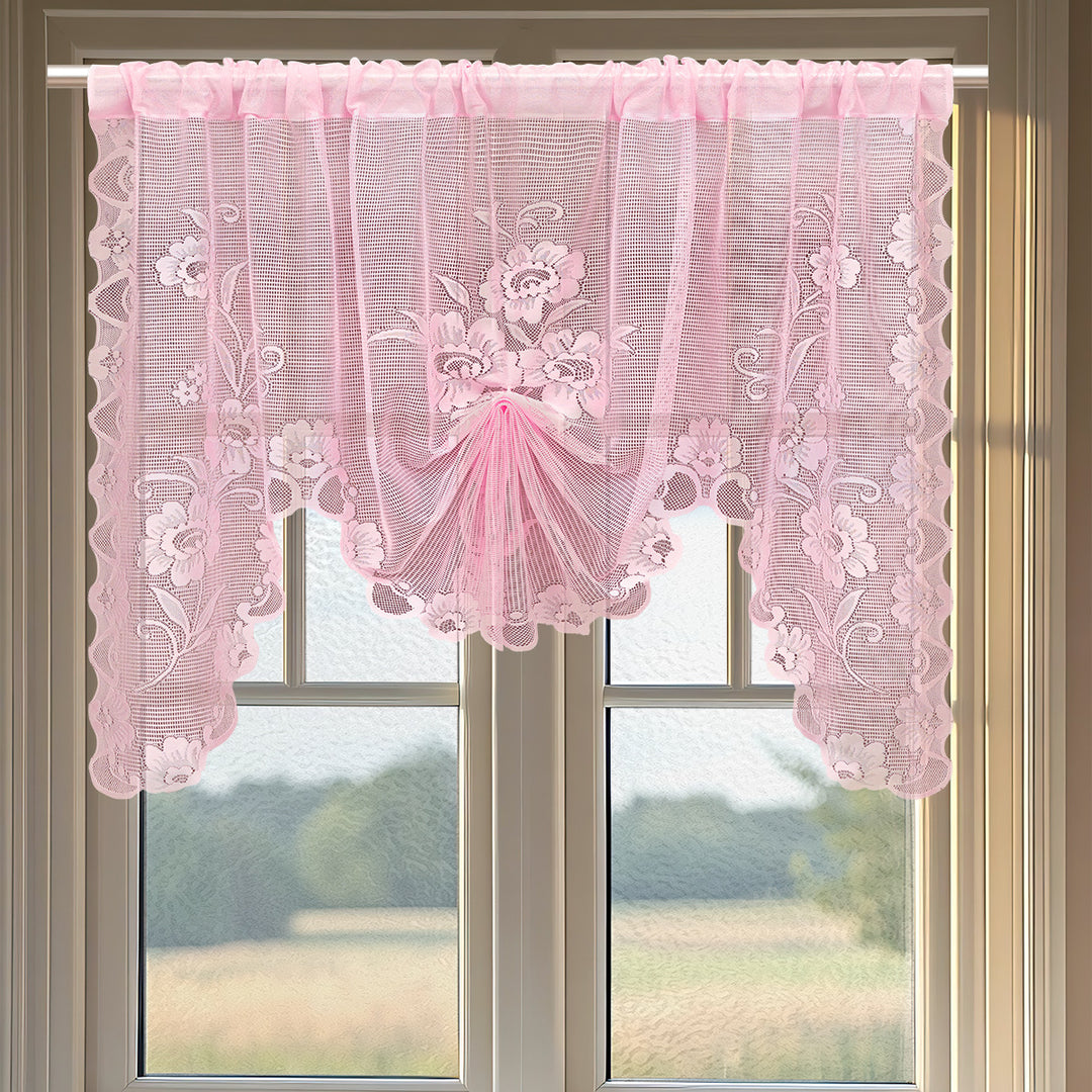 Elegant Floral Lace Window Curtains
