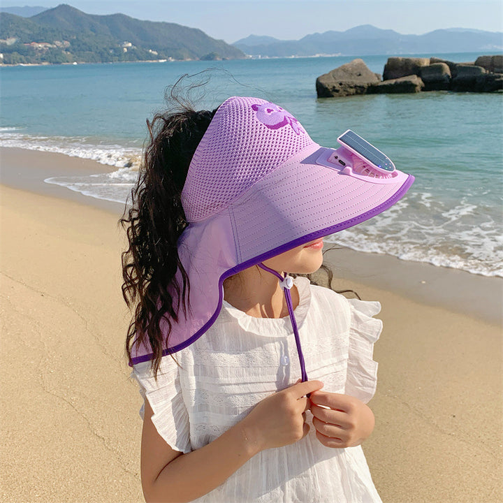 Ssun hat with solar mini fan, UV protection and wide neck protection Bowlift