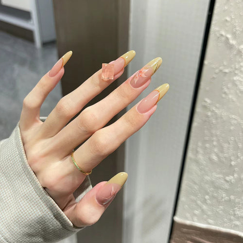 Floral Design Press-On Nails Set Bowlift