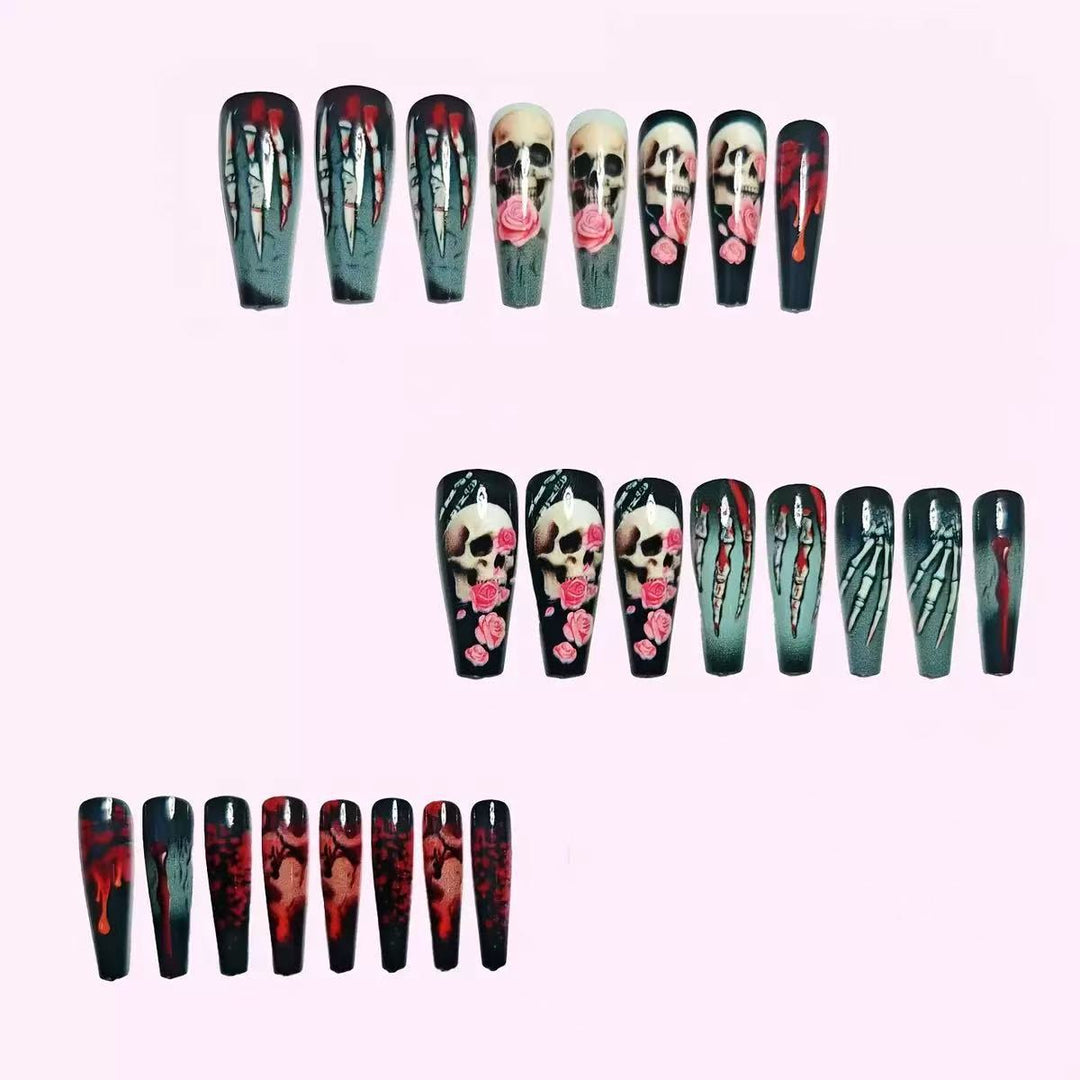 Artificial nail set with spooky Halloween motifs Bowlift
