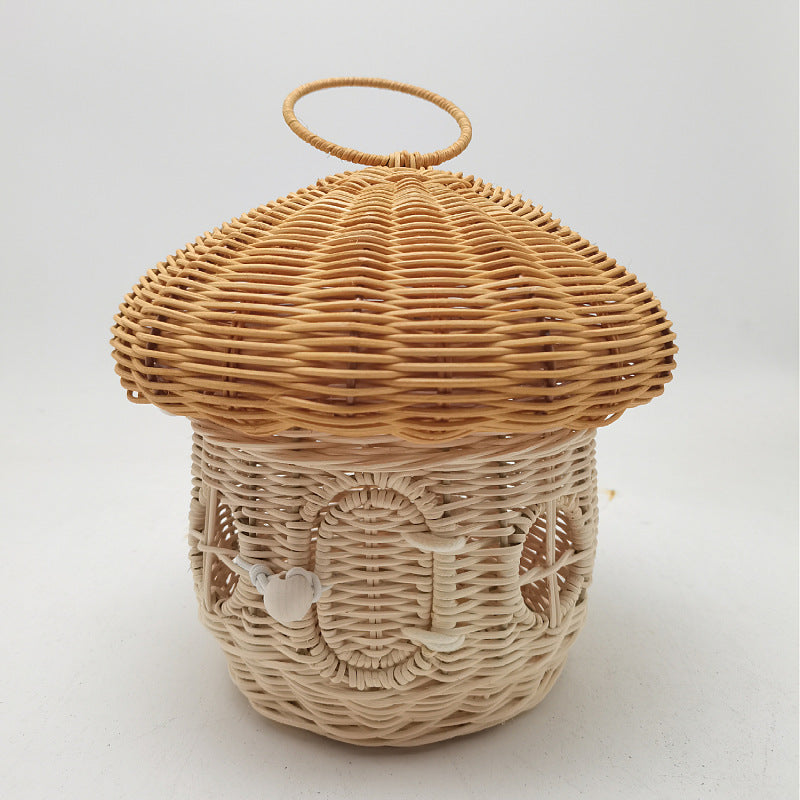 Whimsical Mushroom-Shaped Woven Storage Basket Bowlift