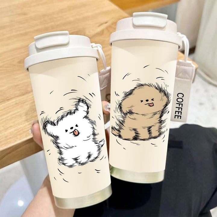 Ladies' insulated cup with funny animal motif and practical carrying handle Bowlift