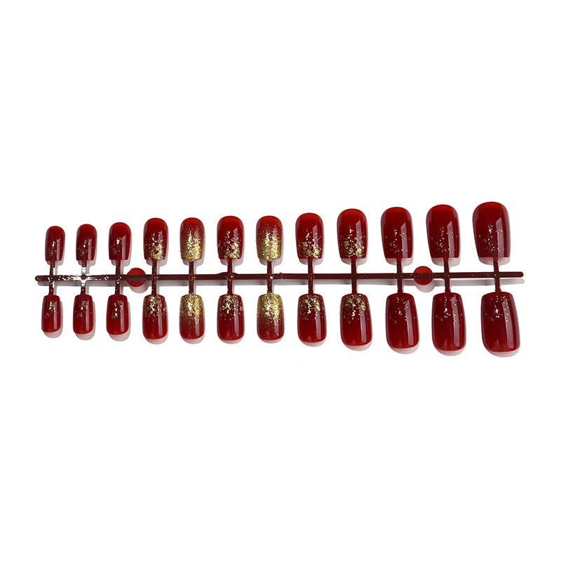 Acrylic nail set with sparkling accents and festive design Bowlift