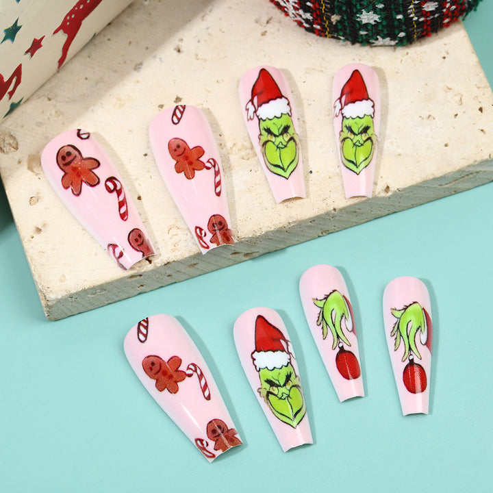 Artificial nail tips with festive Christmas designs Bowlift