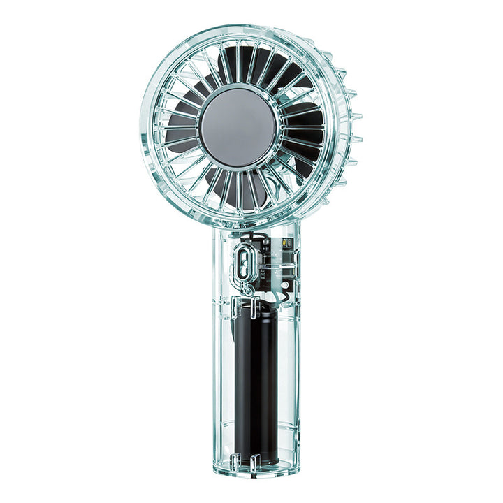 Unisex Portable High-Speed Hand Fan with Transparent Housing Construction Bowlift