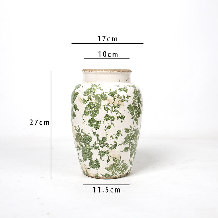 Floral Ceramic Vase with Artistic Design Bowlift