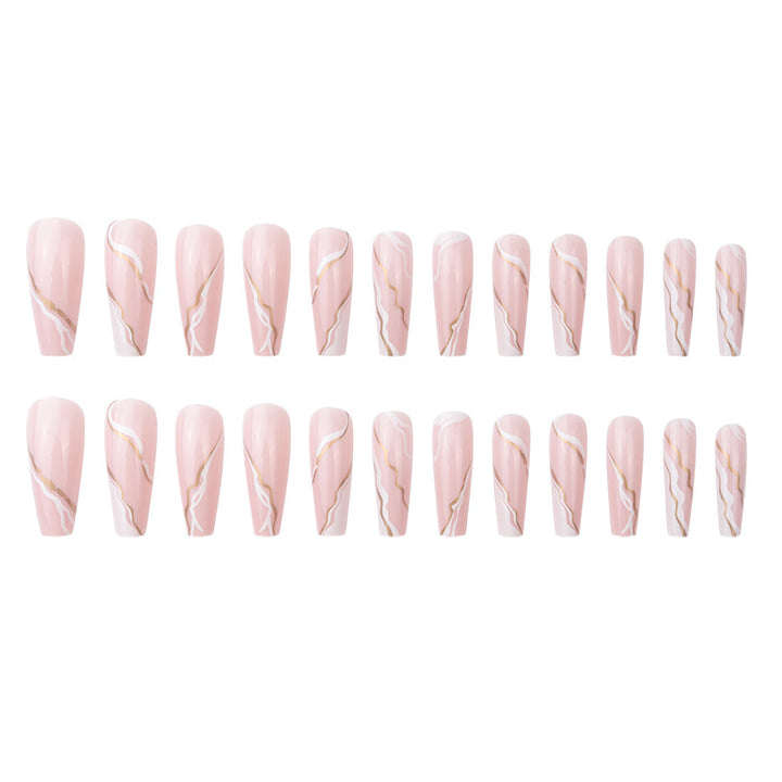 Elegant Marble Design Press-On Nails Bowlift