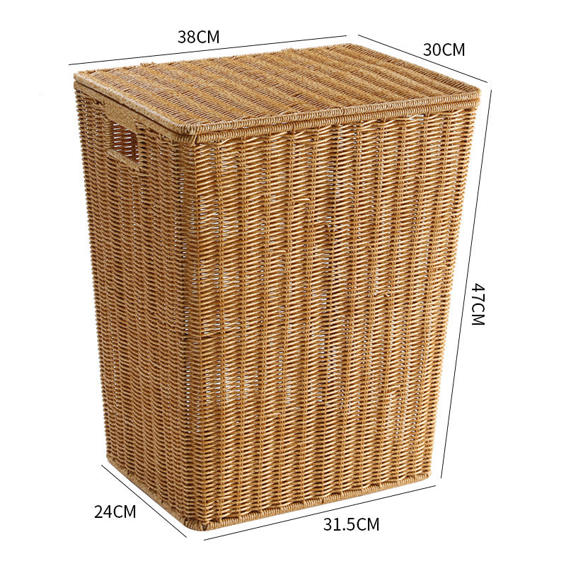 Handcrafted Rectangular Wicker Laundry Hamper Bowlift