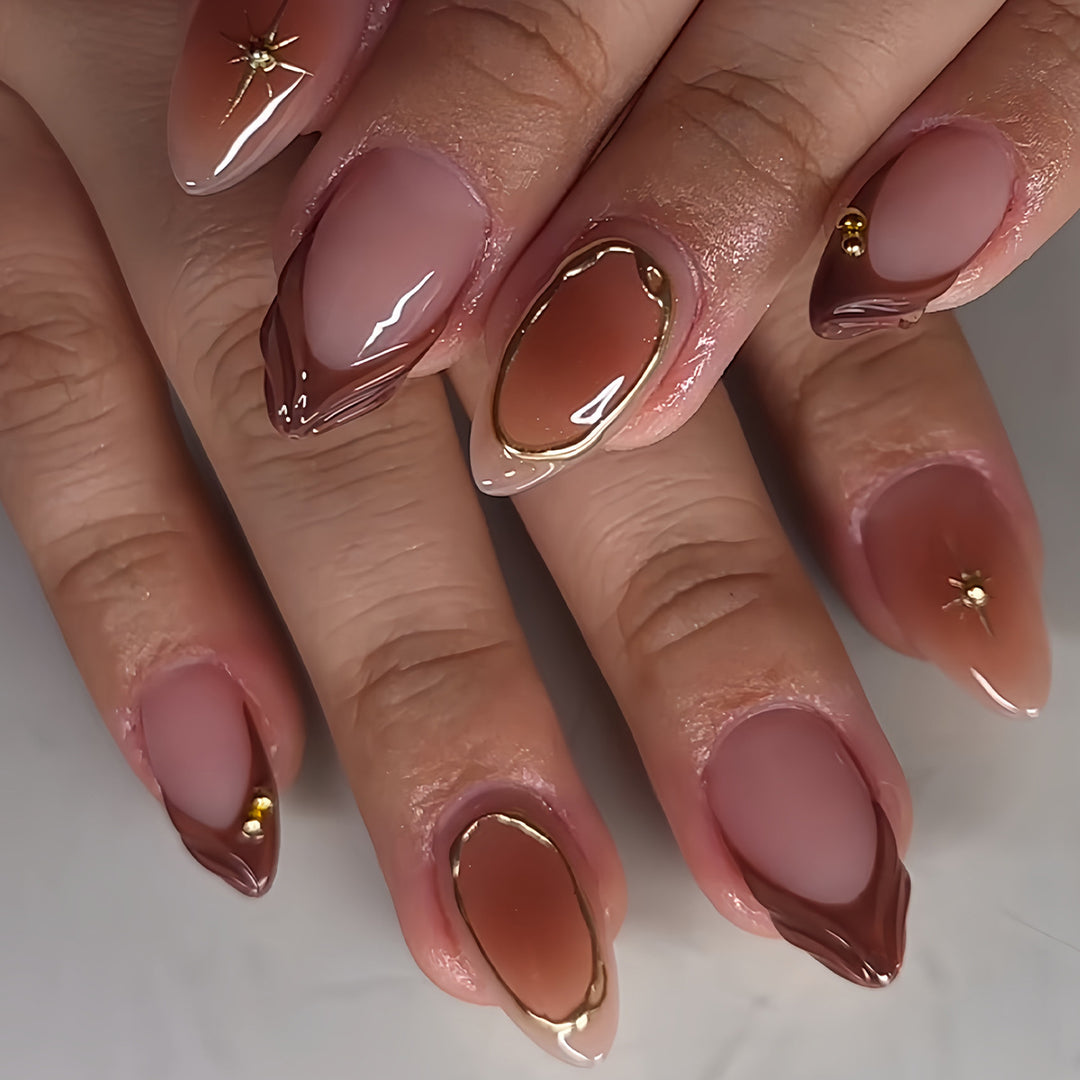 Artistic Gradient Press-On Nails Bowlift