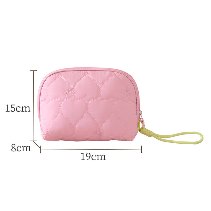 Heart-Quilted Makeup Bag Bowlift