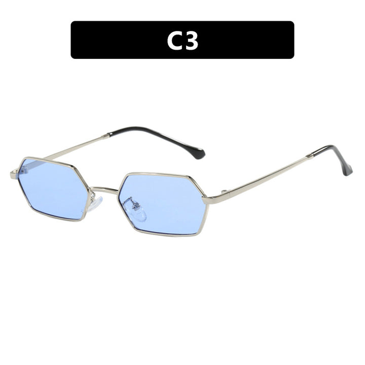 Women's hexagonal sunglasses with elegant metal frame and UV protection Bowlift