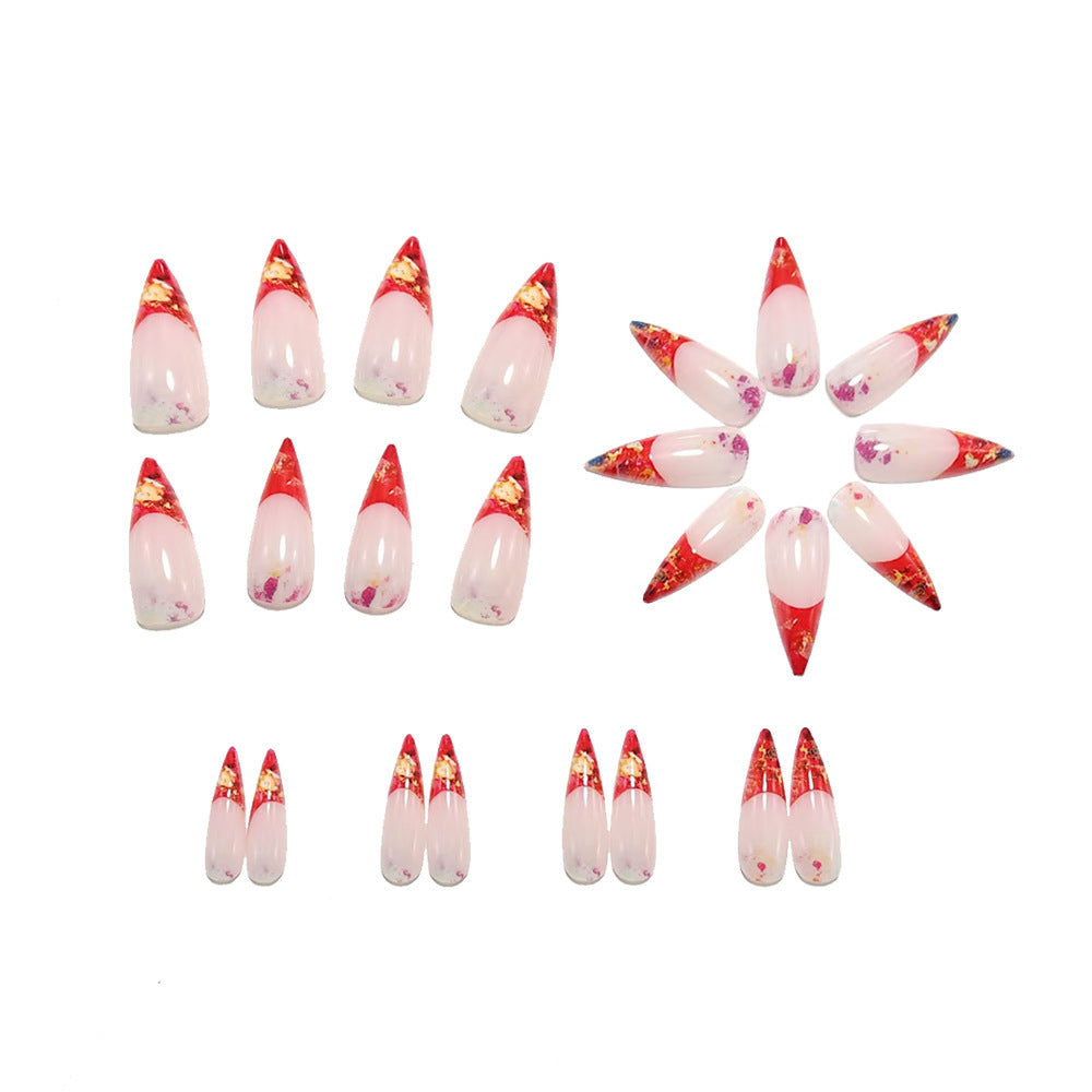Artistic Nail Tips with Glitter and Ombre Effect Bowlift