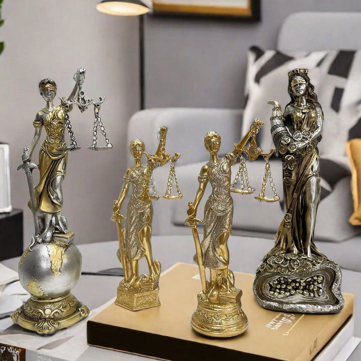 Elegant statue of Justitia in artistic details Bowlift