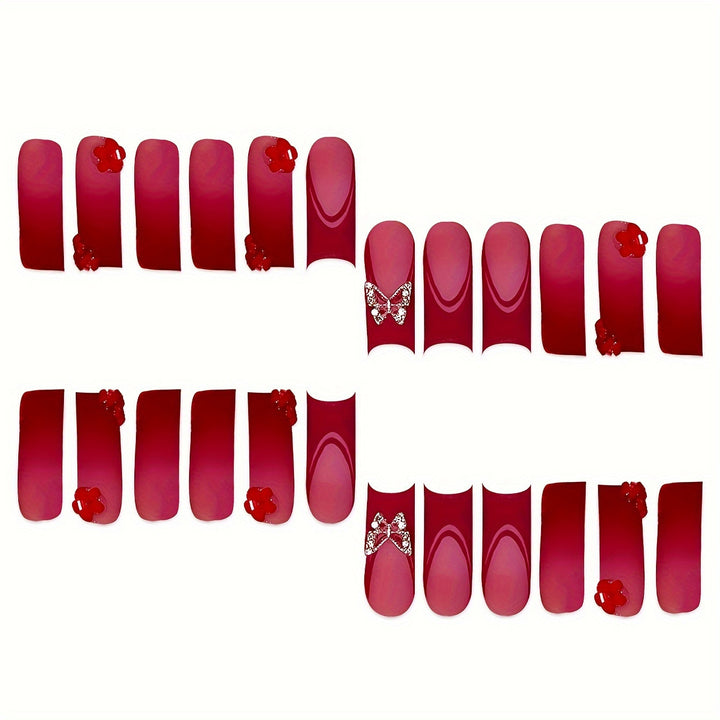 Decorative Press-On Nail Set Bowlift