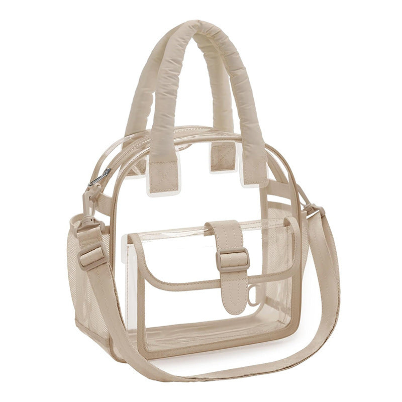 Transparent handbag with multitasking interior compartment Bowlift