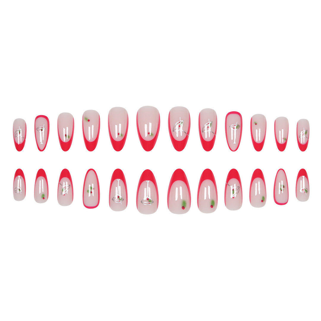 Holiday-Themed Press-On Nail Art Bowlift