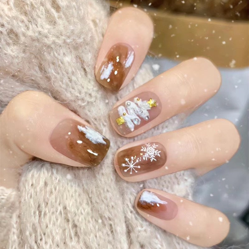 Festive-Themed Press-On Nail Art Set Bowlift