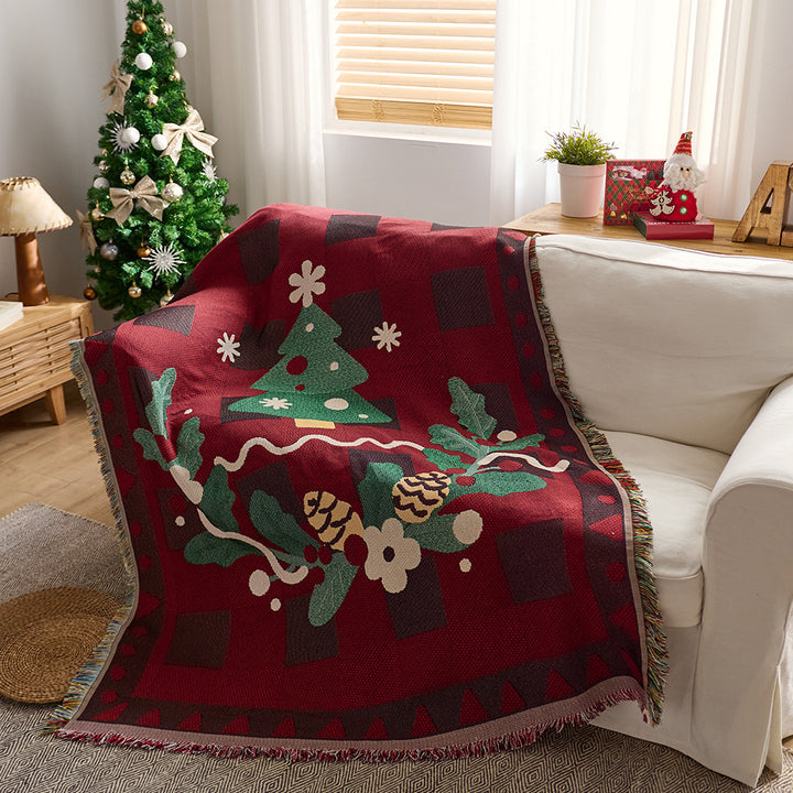 Cozy Festive Cartoon Throw Blanket