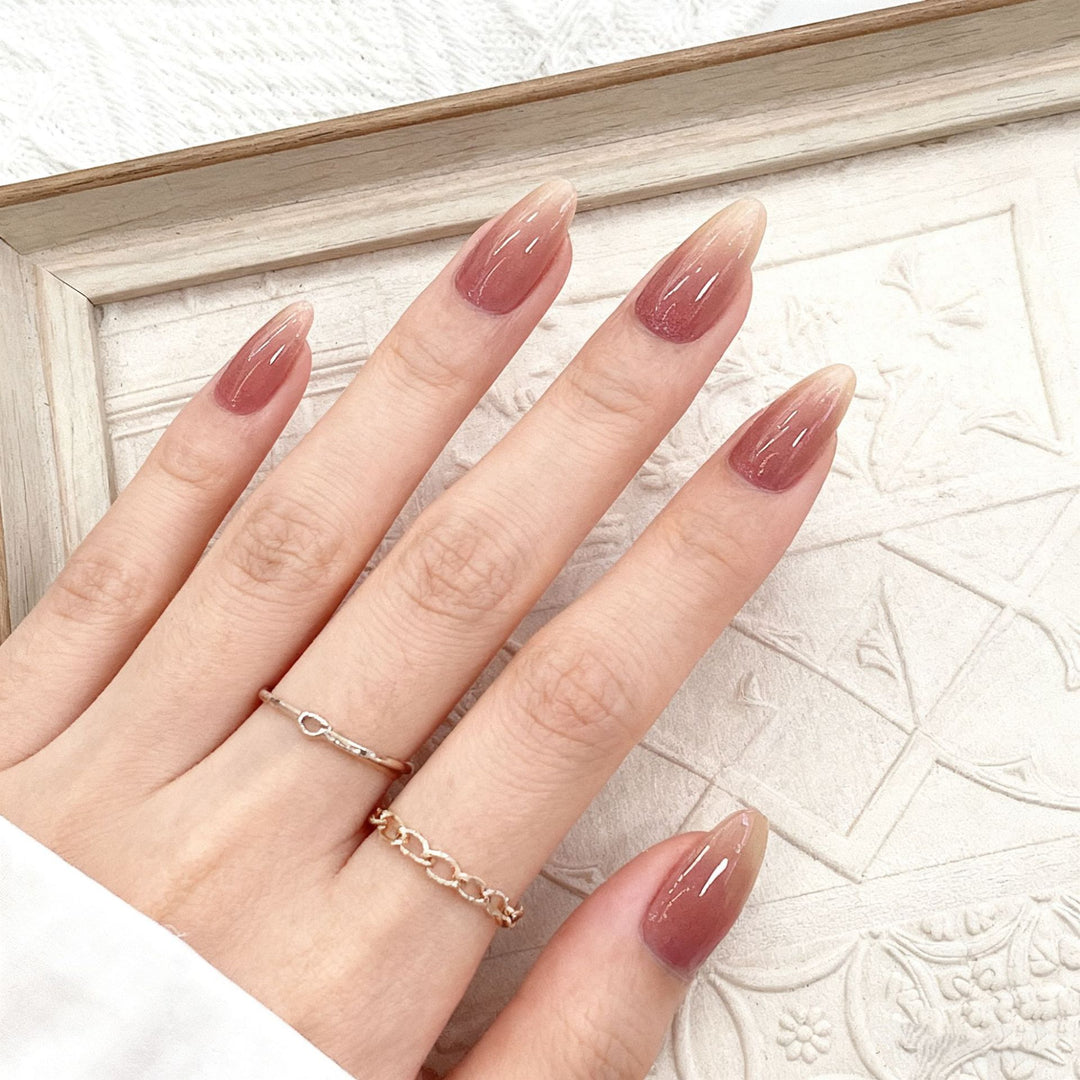 Elegant Ombre Press-On Nails Bowlift