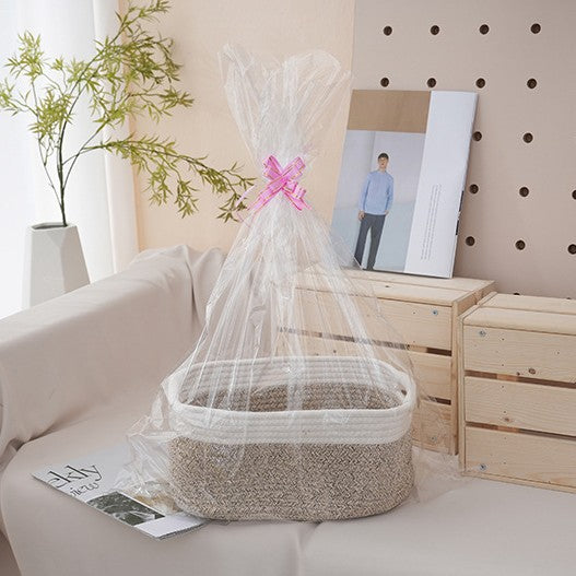 Natural storage basket with ribbons Bowlift