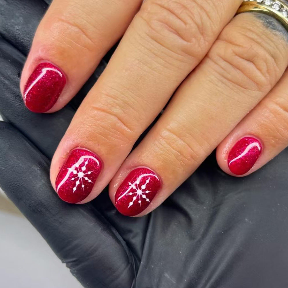Festive Glitter Press-On Nail Art Bowlift